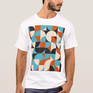T-shirt Vintage moderne : Formes géométriques rétro.