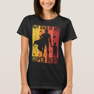 T-shirt Vintage Mon Père Est Mon Super Héros Rétro Papa Su