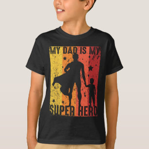 T-shirt Vintage Mon Père Est Mon Super Héros Rétro Papa Su