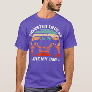 T-shirt Vintage Monster Truck Are My Jam Retro Engines Bir
