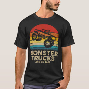 T-shirt Vintage Monster Truck Are My Jam Retro Sunset funn