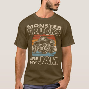 T-shirt Vintage Monster Truck Sont Mes Jams Retro Sunset M