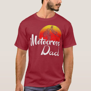T-shirt Vintage Motocross Dad Retro Sunset Funny Dirt