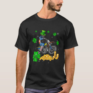 T-shirt Vintage Motocross St. Patrick's Day Shamrock irlan