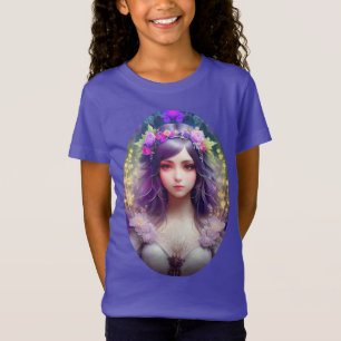 T-Shirt Vintage Mucha Style Belle femme Portrait