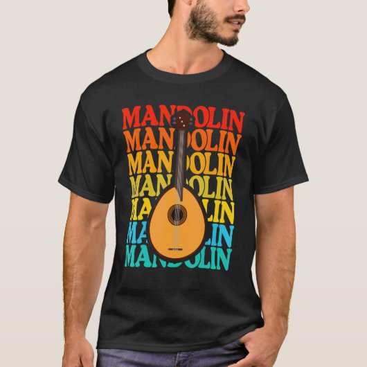 T-shirt Vintage Music String Instrument Mandolin (Devant)