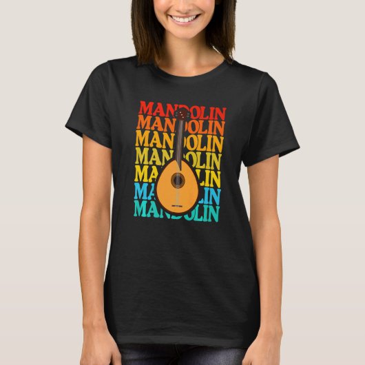 T-shirt Vintage Music String Instrument Mandolin   (Devant)