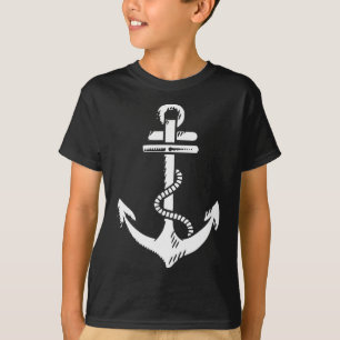 T-shirt Vintage Nautique Distante Nautique Grungy Blanc A