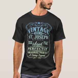 T-shirt Vintage Né À St Joseph Missouri Classique Birthda