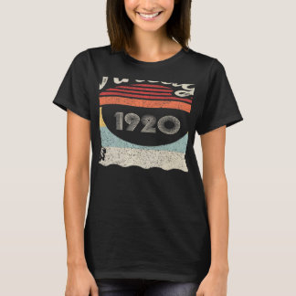 T-shirt Vintage Né En 1920 102e Anniversaire 102 Ans