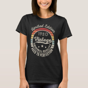 T-shirt Vintage Né En 1920 102e Anniversaire 102 Ans Ol