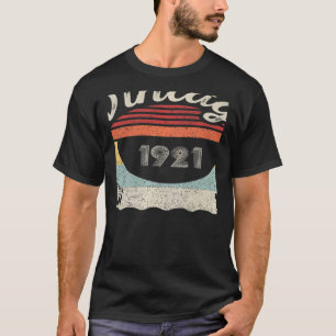 T-shirt Vintage Né En 1921 101E Anniversaire 102 Ans