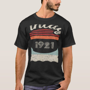 T-shirt Vintage Né En 1921 101e Anniversaire 102 Ans