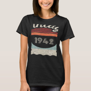 T-shirt Vintage Né En 1942 80e Anniversaire 80 Anniversair