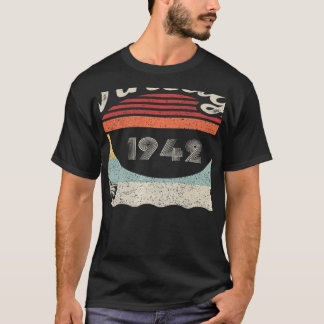 T-shirt Vintage Né En 1942 80e Anniversaire 80 Anniversair