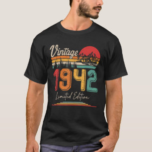 T-shirt Vintage Né En 1942 Anniversaire Année Mariage A