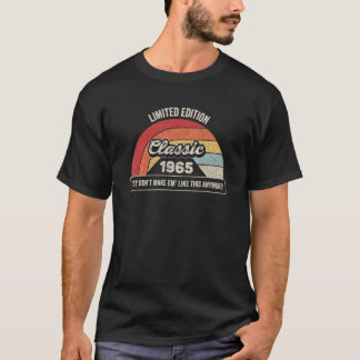 T-shirt Vintage Né En 1965 57e Anniversaire 57 Ans Ol