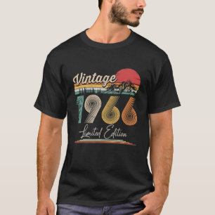 T-shirt Vintage Né En 1966 Anniversaire Année Mariage