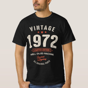 T-shirt Vintage Né en 1972 - 50e anniversaire Retro Classi