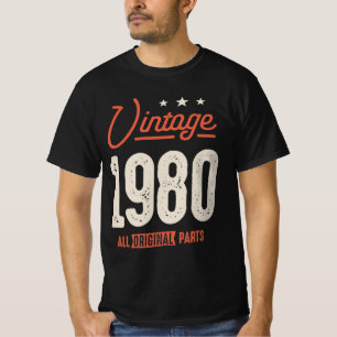 T-shirt Vintage Né en 1980 - 42e Anniversaire Retro Classi