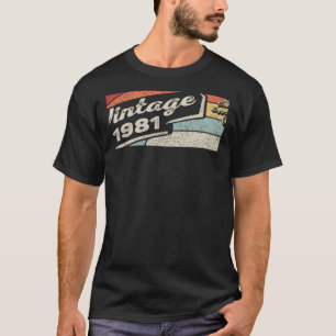 T-shirt Vintage Né En 1981 41ème Anniversaire 41 Ans