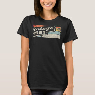 T-shirt Vintage Né En 1981 41ème Anniversaire 41 Ans
