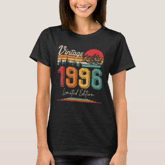 T-shirt Vintage Né En 1996 Anniversaire Année Fête Mariage