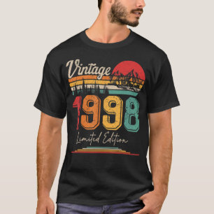 T-shirt Vintage Né En 1998 Anniversaire Année Mariage A