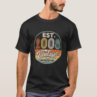 T-shirt Vintage Né En 2008 Anniversaire Année Mariage