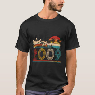 T-shirt Vintage Né En 2009 15 Ans Cadeaux 15E Naissance