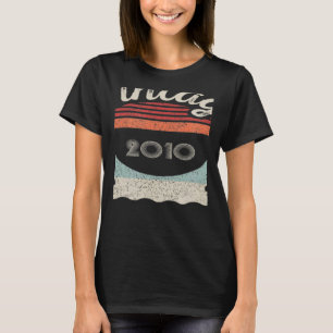 T-shirt Vintage Né En 2010 12e Anniversaire 12 Ans