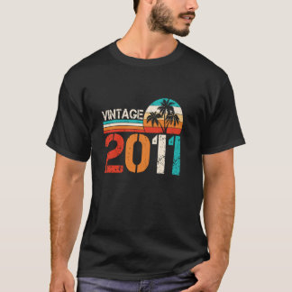 T-shirt Vintage Né En 2011 14e Anniversaire Cadeau 14 Anné