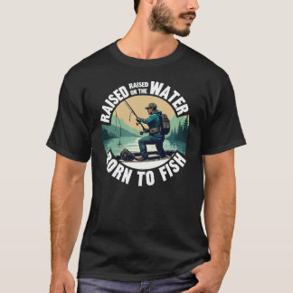 T-shirt Vintage "Né pour pêcher"