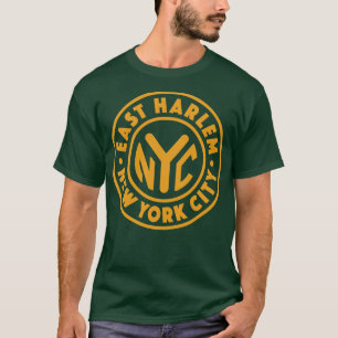 T-shirt Vintage New York City Circle East Harlem Gold