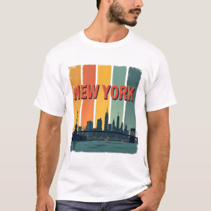 T-shirt Vintage New York City Skyline Retro esthétique