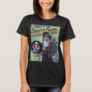 T-shirt Vintage Noël, le Père Noël et son livre d'œuvres