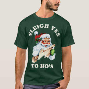 T-shirt Vintage Noël Père Noël Sleigh Face Oui à H
