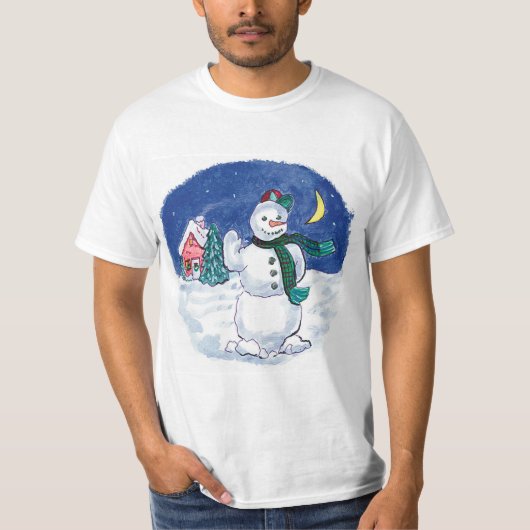 T-shirt Vintage Noël Snowman Wave (Devant)