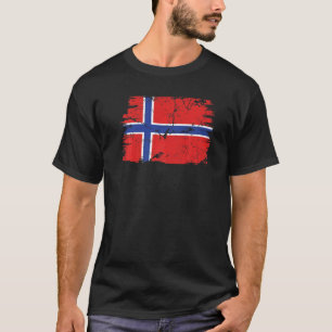T-shirt Vintage Norvège Drapeau Norvégien Fierté Soutien N