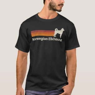 T-shirt Vintage Norvégien Elkhound Retro Maman Papa Chien