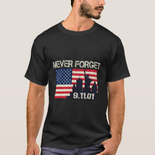 T-shirt Vintage N'Oubliez Jamais Patriotique 911 Pour Homm