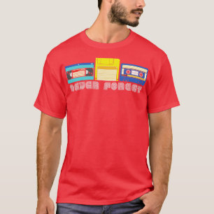 T-shirt Vintage N'oubliez jamais VHS disquette disquette d