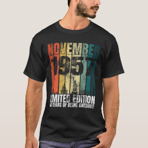 T-shirt Vintage Novembre 1957 Cadeaux Anniversaires 63 Ans