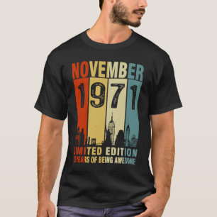 T-shirt Vintage novembre 1971 52 ans 52e anniversaire