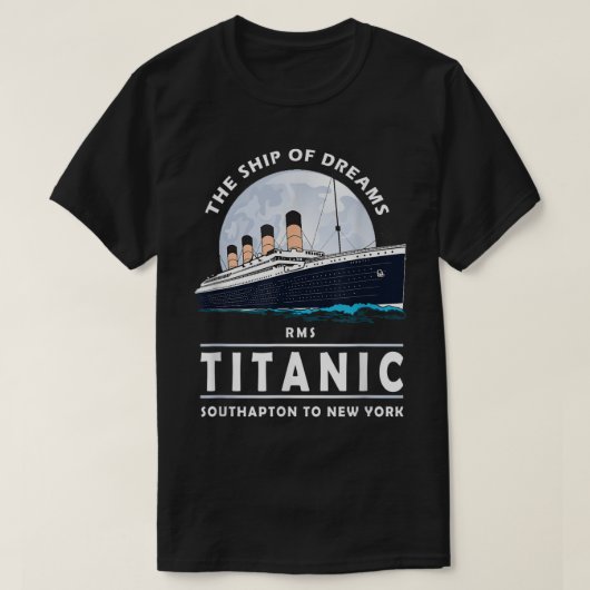 T-shirt Vintage Ocean Liner Ship Illustration (Design devant)