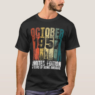 T-shirt Vintage Octobre 1957 Cadeaux Anniversaires 63 Ans 
