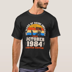 T-shirt Vintage octobre 1984 38 Ans Amoureux de la pêche 3