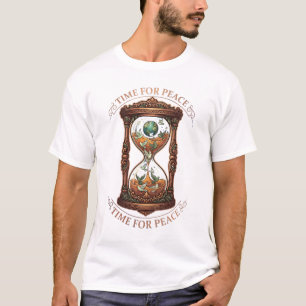 T-shirt Vintage Orné Sablier Temps pour la Paix Globe & Do