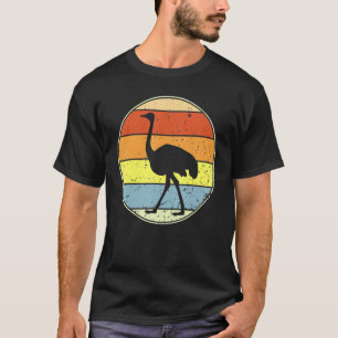 T-shirt Vintage Ostrich Retro Ostrich Silhouette Bird Anim
