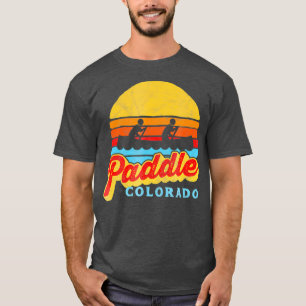 T-shirt Vintage Paddle Colorado Canoë Retro Sun